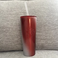 Starbucks 2022 Holiday ‘Gradient Candy Cane’ SS Sheen Cold Cup Tumbler NEW