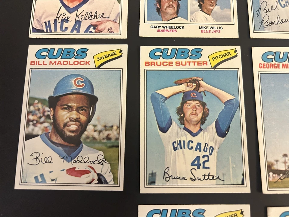 1977 Topps Chicago Cubs Team Set Bruce Sutter Rick Reuschel Manny Trillo Madlock Foto 2 de 2