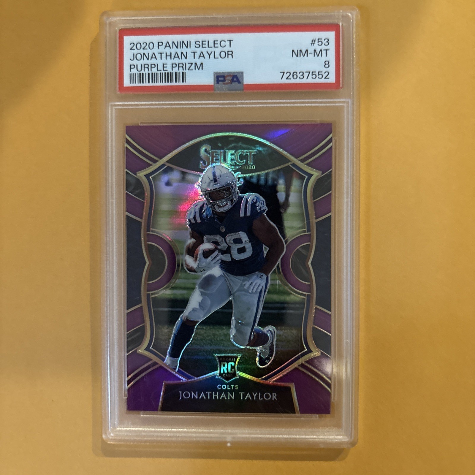 2020 Panini Select - Concourse Jonathan Taylor #53 Purple Prizm /75 (RC)