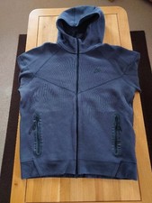 Felpa con cappuccio uomo Nike Tech Fleece grigio antracite taglia L full zip buone condizioni