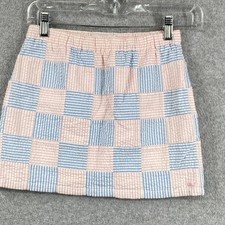 Vineyard Vines Skirt Girls Youth 8 Pink Blue Seersucker Pull On Lined Whale