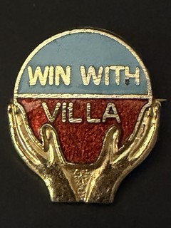 Aston Villa Win With Villa Enamel Football Badge/Pin Coffer Northampton