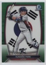 2023 Bowman Chrome WBC Flag Variations Green Refractor 58/99 Kunwoo Park 0if0