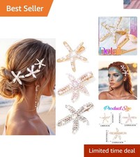 Starfish Hair Clip Pearl Mermaid Hair Clips Seashell Hair Accessories