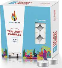 Tea Lights Candles - 4.5 Hour Burn Time - 100 Pack Bulk Candles - White Unscente