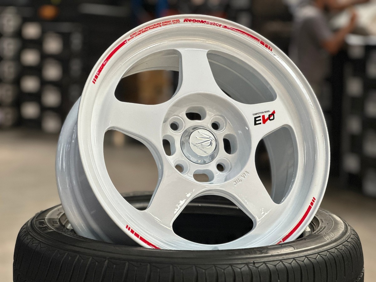 New 15x7 ET35 XOX EVO Regamaster WHITE Rim Honda Fit Jazz 4x100 (4