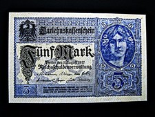 Darlehenskassenschein  5 Mark  1917  Ro. 54c  uncirculiert !!