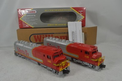 WILLIAMS O GAUGE SANTA FE FP-45 DIESEL AA SET, LN-BOXED