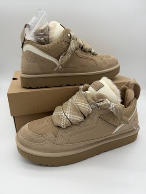 UGG Lowmel Damen Sneaker Sand Wildleder Schnürschuhe - UK 8 EU 41 US 10 - 1144032