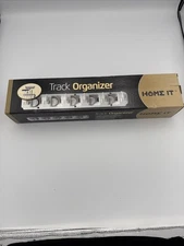 Home It - Track Organizer, Plastic 5 Position 6 Hook Storage Mop & Broom Holder