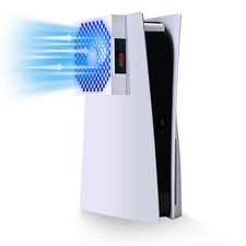 Cooling Fan Only for PS5, Auto 3 Speed Adjust, Temp Display, RGB