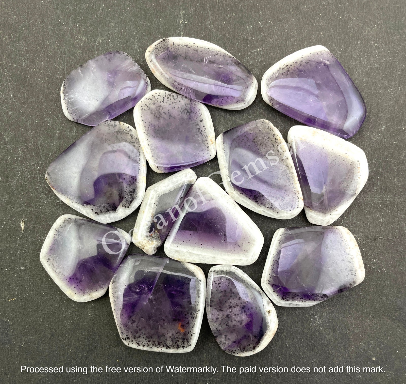 100 Carat Natural Trapiche Amethyst  Cabochon Lot, 3-4 Piece, Loose Gemstone