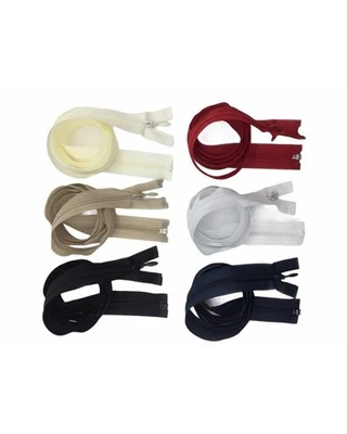 TOMASELLI MERCERIA Cerniera Lampo Zip Fettuccia Invisibile 1 Cursore Divisibile Catena 4 Divisibile