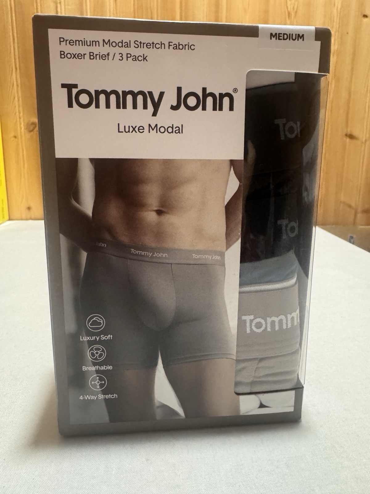 Tommy John Men's Luxe Modal Boxer Briefs 3-Pack Premium Underwear NIB Medium