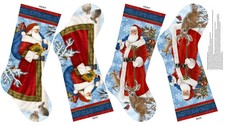 NORTHCOTT - St. Nicholas by Liz Goodrick - Stocking - Panel - Dk Blue Multi -