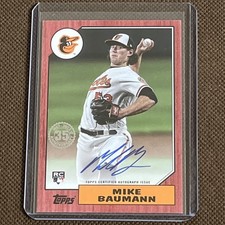 2022 Update 1987 Topps Baseball Red /25 Mike Baumann #87BA-MB Rookie Auto RC
