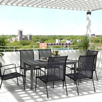 Outsunny Gartentisch Erweitert Aluminium 160/220X90 Cm Wetterfest Balkontisch