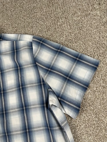 511 Tactical Shirt Mens Extra Large Blue Plaid Button Up Snap Short Sleeve XL - Picture 3 of 8