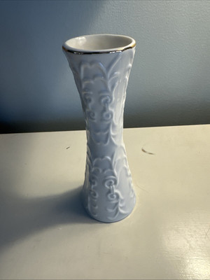 Small Bud Vase Gold Rimmed Ivory Porcelain