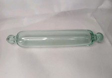 Antique Victorian Green Glass Rolling Pin Hand Blown 40cm Kitchenalia