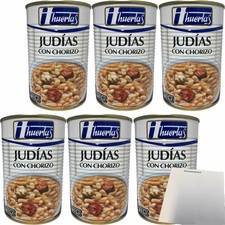 huertas Judias Con Chorizo Bohnen mit Paprikawurst 6er Pack 6x415g Konserve