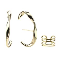 Metal Half Hoop Ear Cuff Set (Nickel-Free)