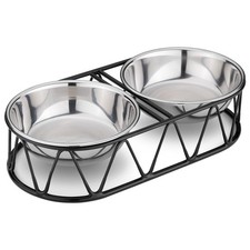 Stainless Steel Dog Bowls - Cat Food Bowls with Stand - Elevated Double Bowl ...