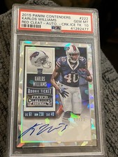 2015 Panini Contenders -KARLOS WILLIAMS ROOKIE RED-CLEAT-AUTO CRK.ICE TICKET /23