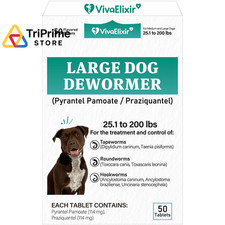 De-Wormer for Dogs, Oral Treatment Tapeworm, Roundworm  Hookworm 1 Count