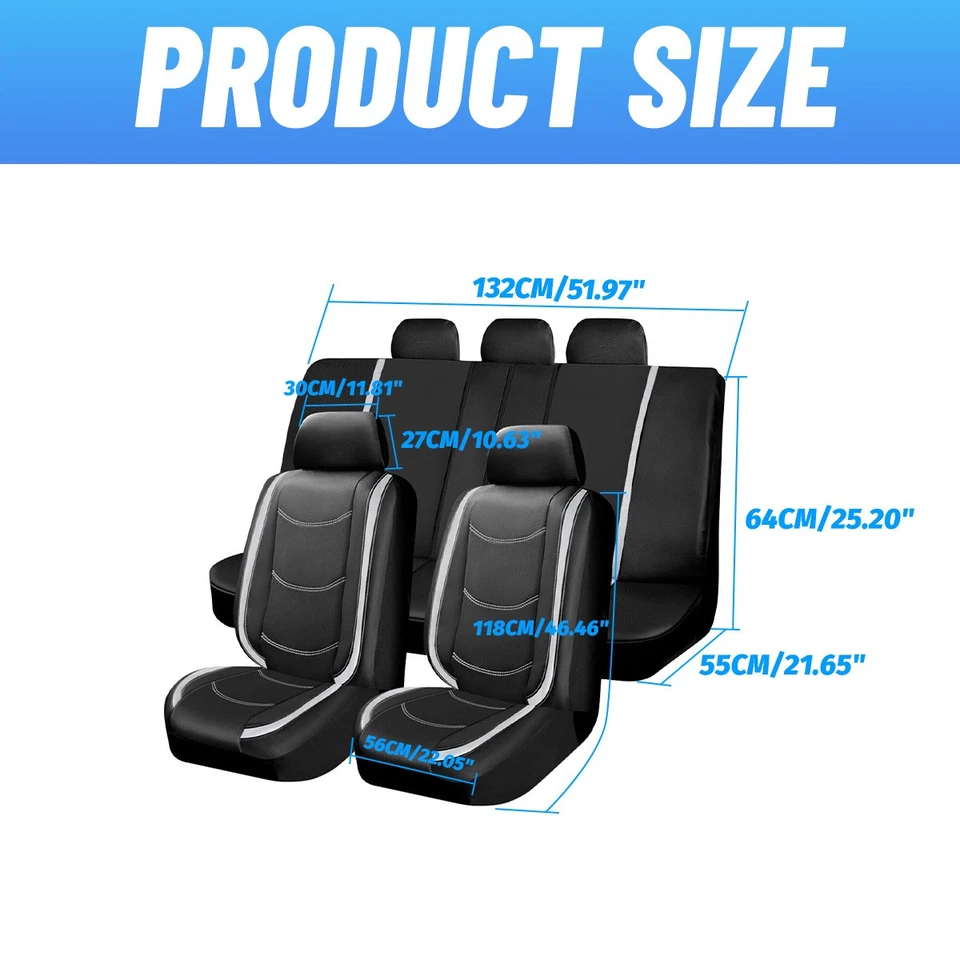 For Mini Cooper Countryman 2011-2025 Car Seat Cover Full Set Leather 5-Seat US Foto 4 de 4