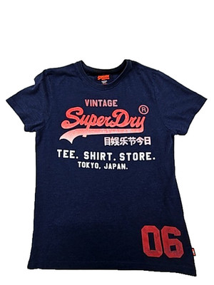 Superdry Vintage Logo Tokyo Navy L Relaxed Fit Graphic T Shirt