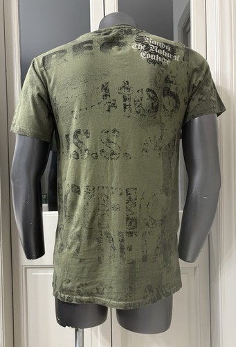 Xtreme Couture Shirt Herren Medium Grün Totenkopf Pilot Bomber Randy MMA Kampfsport - Bild 3 von 6