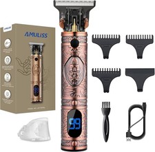 AMULISS Professional Hair Trimmer Mens Clippers Zero Gapped Rose Gold