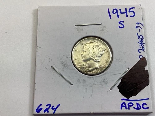 1945 S Mercury 90% Silver Dime Uncirculated from San Francisco Mint 072425 73q