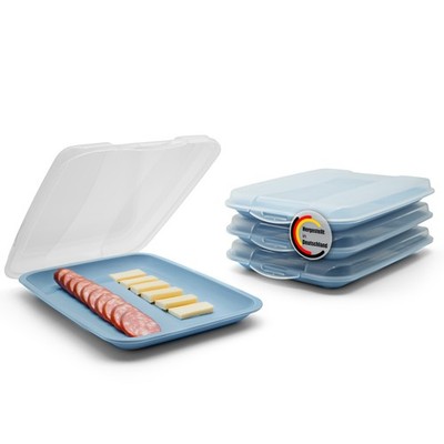 4er Set Aufschnittboxen für Kühlschrank stapelbar Wurst & Käse Aufbewahrung