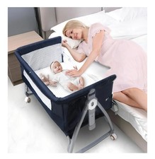 Baby Bed Side Crib Portable Adjustable Travel Sleeper Bassinet/Rocker Open box