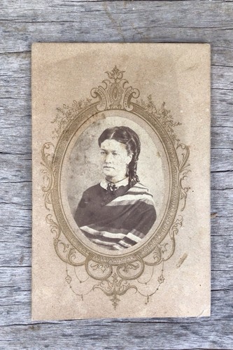 Antica foto cdv epoca guerra civile 1860 bella ragazza giovane donna bellezza WOOSTER OH - Foto 2 di 3