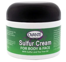 Ovante Sulfur Cream with White Sulfur, Tea Tree Oil & Zinc Oxide – 2.0 oz