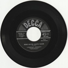 LINDSAY CROSBY 45 rpm record--DEAR MISTER SANTA CLAUS