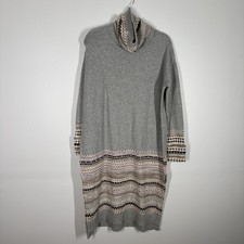 Daily Practice By Anthropologie M Gray Fair Isle Midi Turtleneck Sweater Dress
