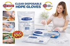 100 pcs clear disposable plastic gloves for cleaning /catering food/hair dye