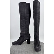 Stuart Weitzman Boots Over the Knee Stretch Suede 5050 Boots Round Block Heel 10