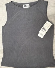 I.N. STUDIO Sleeveless Top Gray Black Metallic Size Small , New With Tags