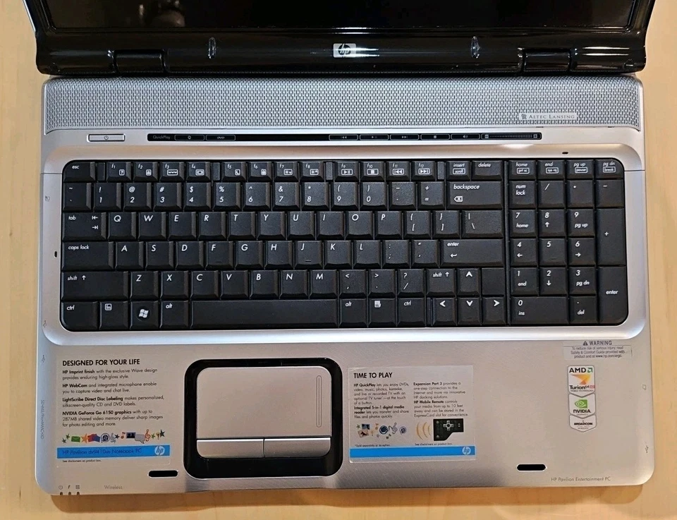 HP Pavilion DV9000 17.3" Windows Vista Home Laptop AMD X2 CPU 2GB DVDRW dv9410us - Image 3 of 4