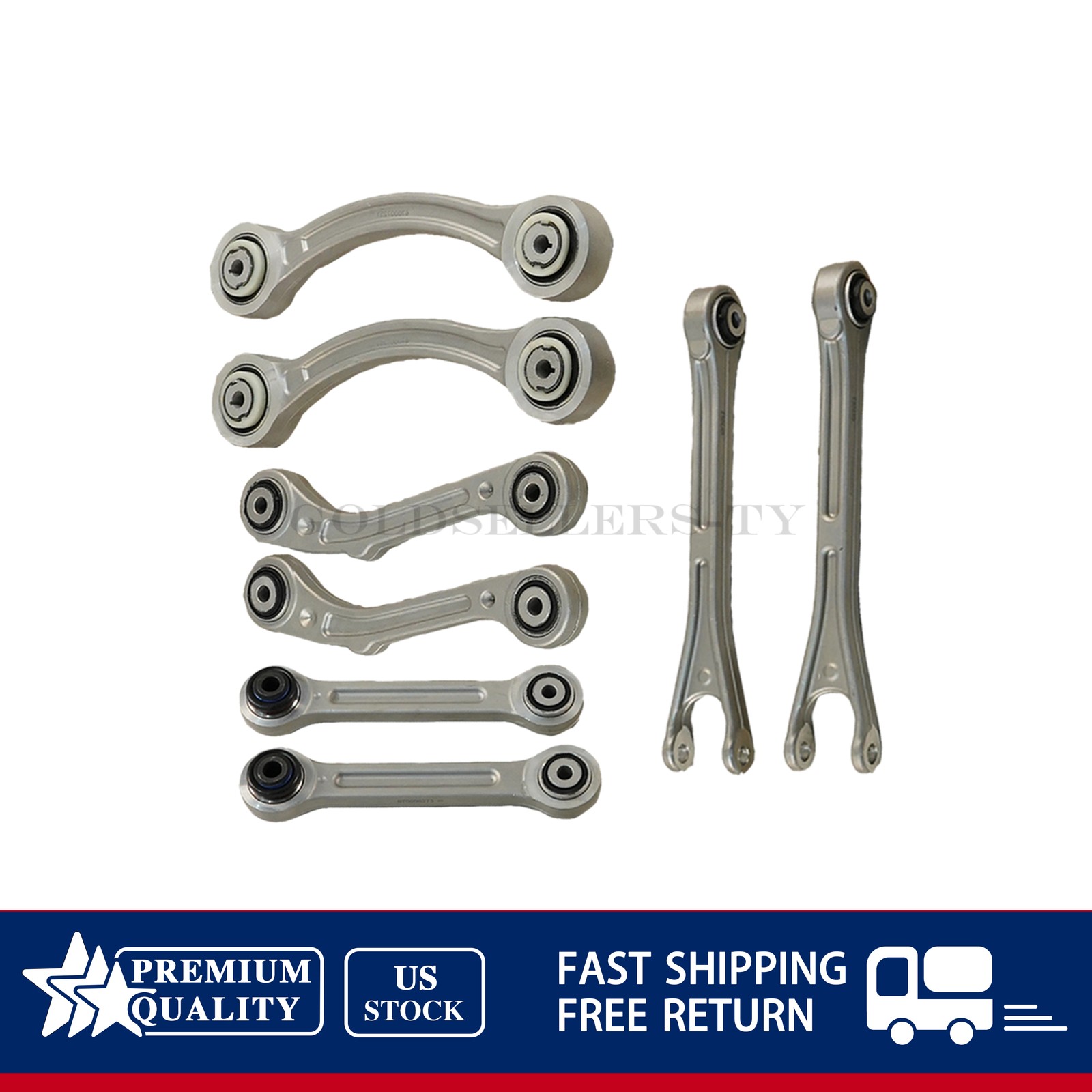8PCS Rear Suspension Control Arm Set Fits Maserati Ghibli Quattroporte 14-16 US