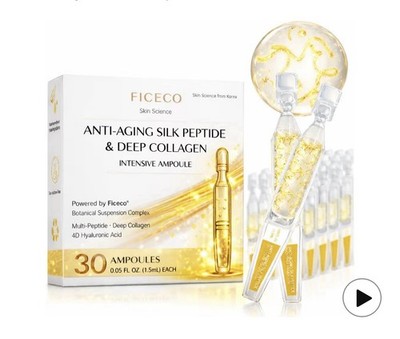 FICECO Silk Peptide Collagen Ampoule 30 x 0.05 fl oz Anti-Aging Firming