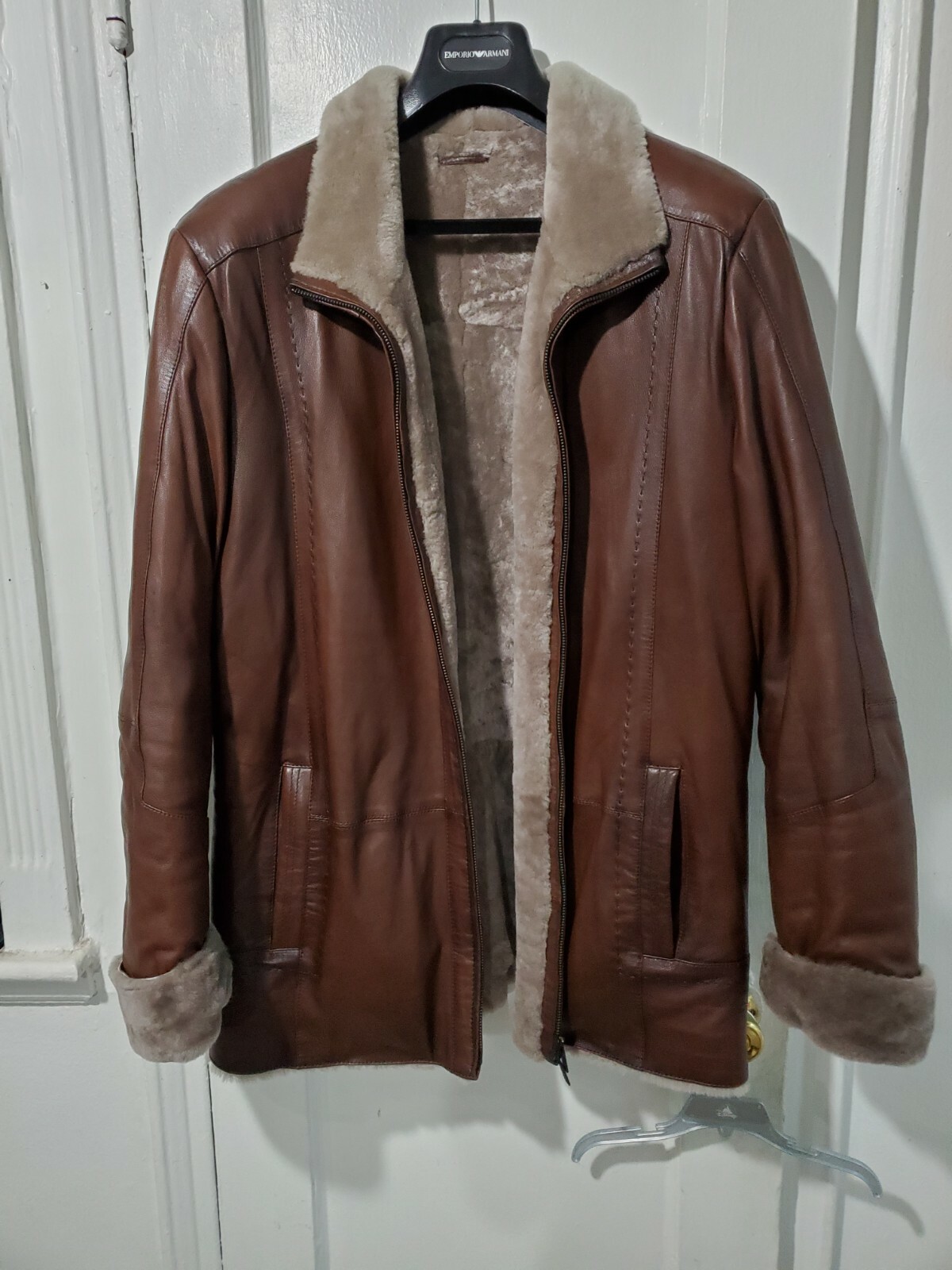 Mens real sheepskin shearling leather jacket Gem