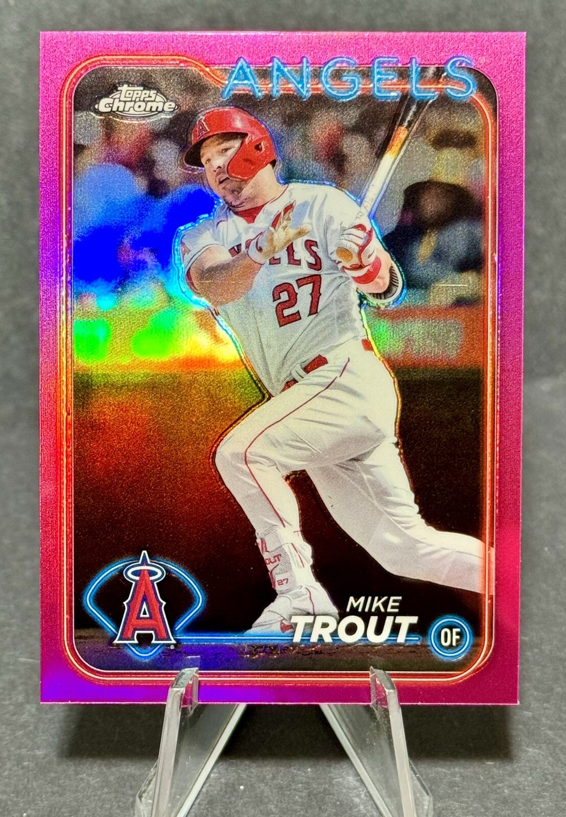 2024 Topps Chrome - Mike Trout #200 Pink Refractor Los Angeles Angels