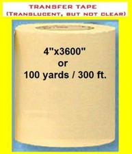 4" APPLICATION TRANSFER Paper TAPE 300 ft. roll for Vinyl PLOTTER cutter FRESH *