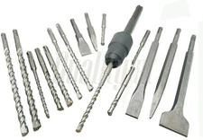 18Pc Drill & Chisel Set SDS Plus Drill Bits + SDS-MAX TO SDS-PLUS Adapter 